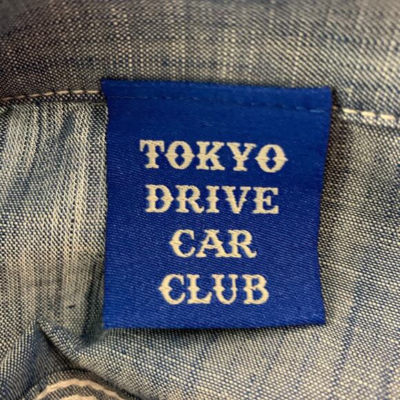 TOKYO DRIVE CAR CLUB Size S Blue Polyester Cotton Logo Short Sleeve Casual Top - Picture 5 of 6